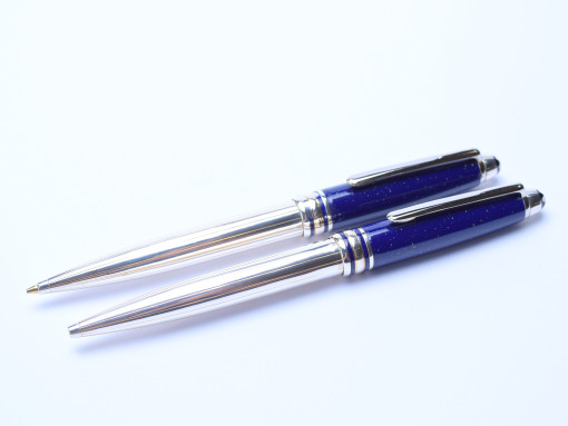 Doe herleven inhoud Afrikaanse MONTBLANC Ramses II Blue Lapis Lazuli Enamel & 925 Solid Silver Ballpoint  Pen and Pencil