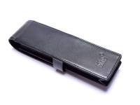 MONTBLANC Siena Meisterstück Masterpiece Black Thick Cowhide Genuine Leather Pouch Case for 2 Pens
